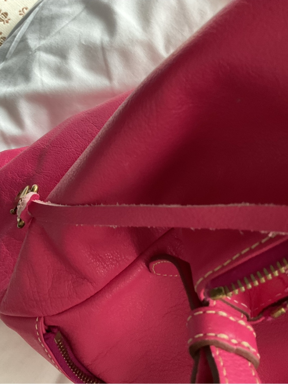 Dooney & Bourke Hot Pink Leather Shoulder Bag - Picture 8 of 9